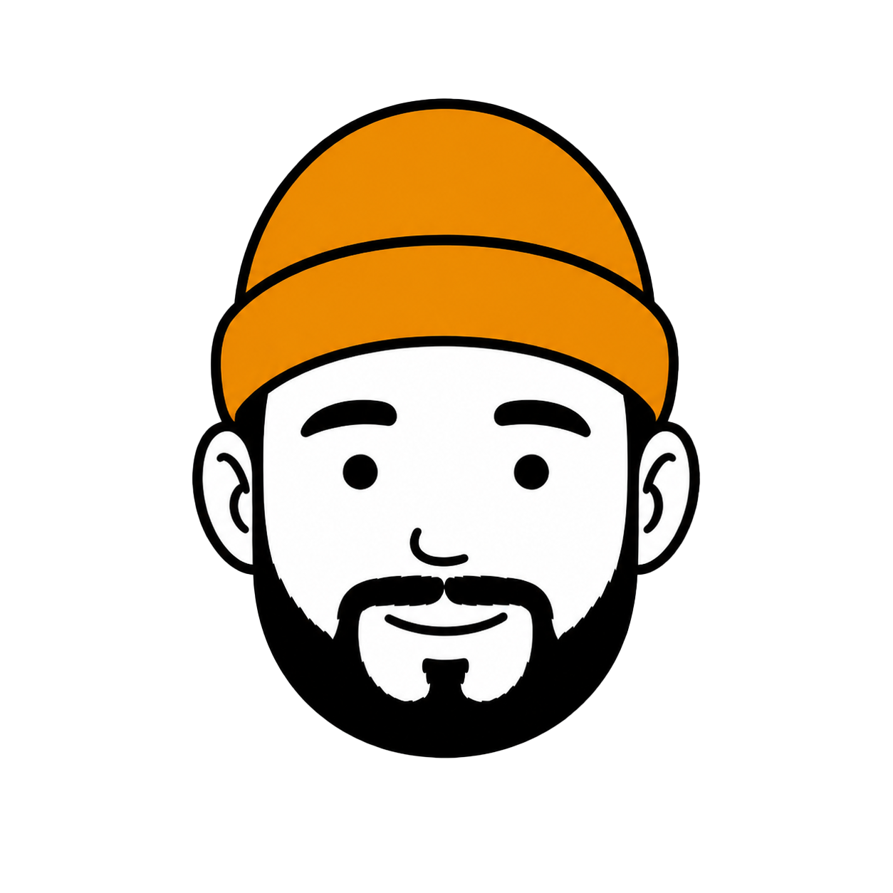 Illustrated portrait of Derek Joel George wearing an orange beanie